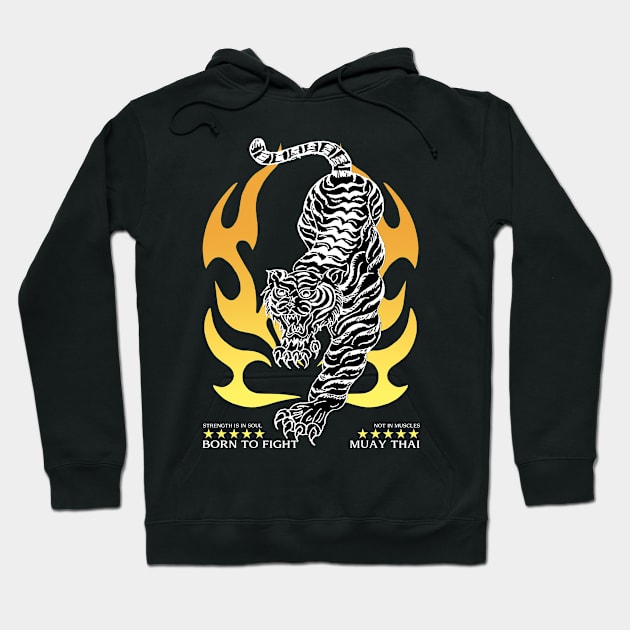 MMA Tattoo Tiger Hoodie by KewaleeTee